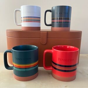 Pendleton Striped Mug Collection - Red, Green, White, Gray